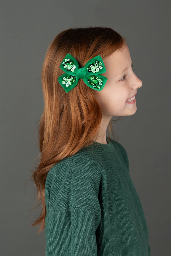 Holiday Velvet Sequin Bow