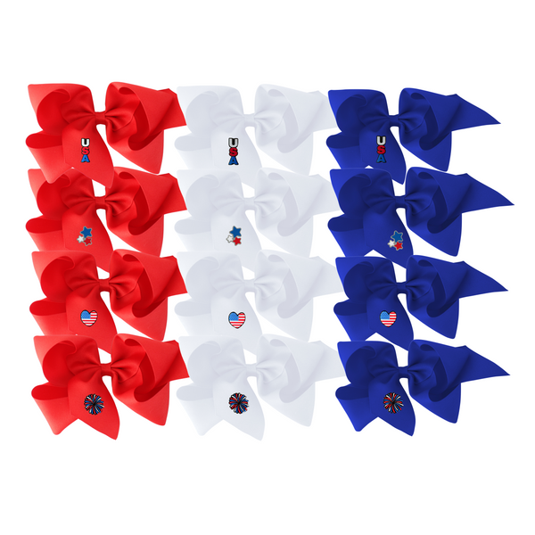 4th of July Patch Grosgrain Bows
