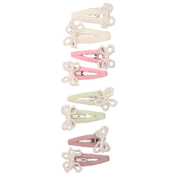 Pearl Bow Pop Clips Set