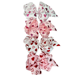 Metallic Heart Grosgrain Bow