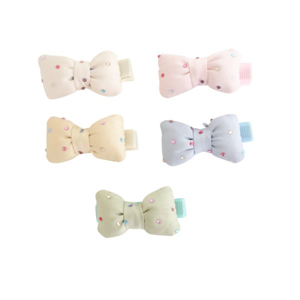 Puffy Satin Rhinestone Bow