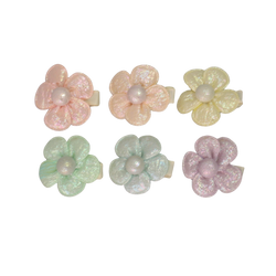 Frosted Pearl Flower Clip