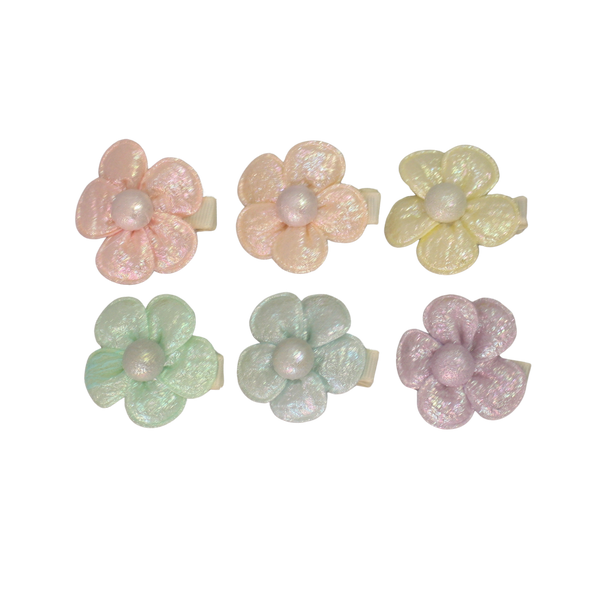 Frosted Pearl Flower Clip