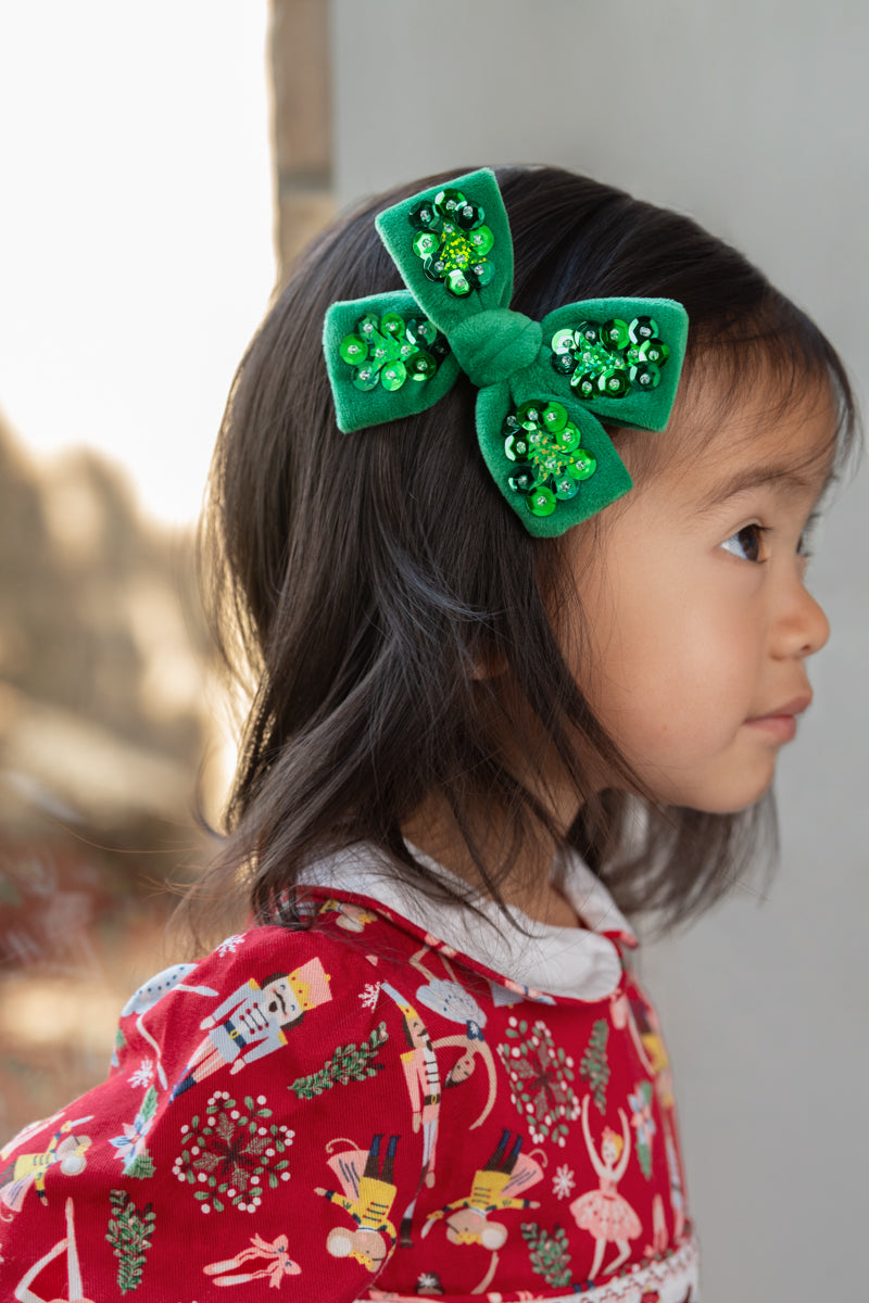 Holiday Velvet Sequin Bow