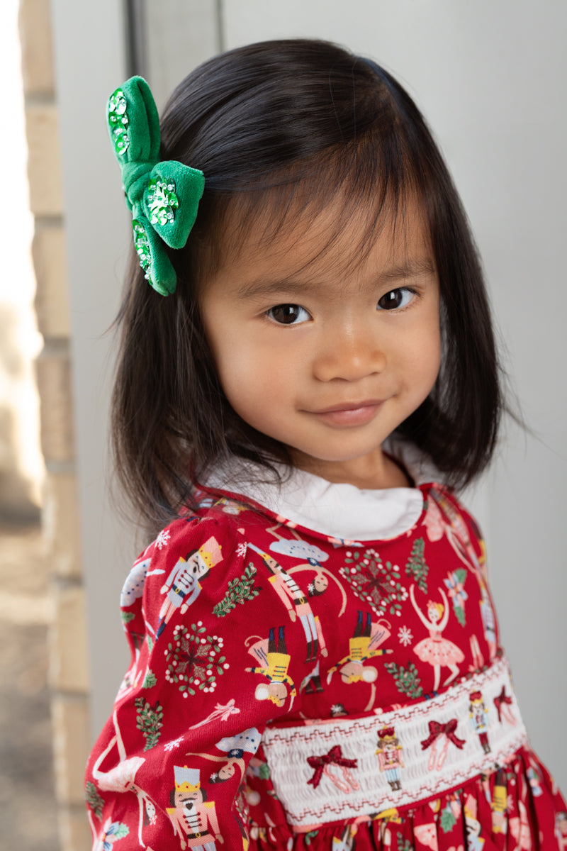 Holiday Velvet Sequin Bow