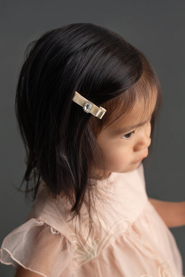 Satin Rhinestone Clips