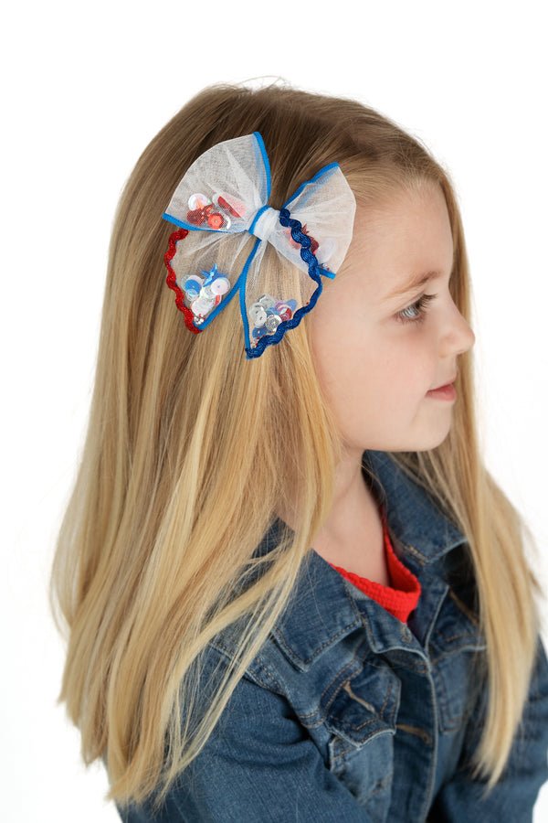 Patriotic Sequin Shaker Bow