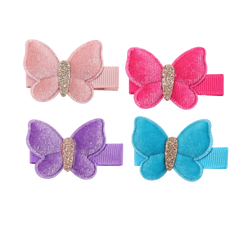 Velvet Glitter Butterfly Clip