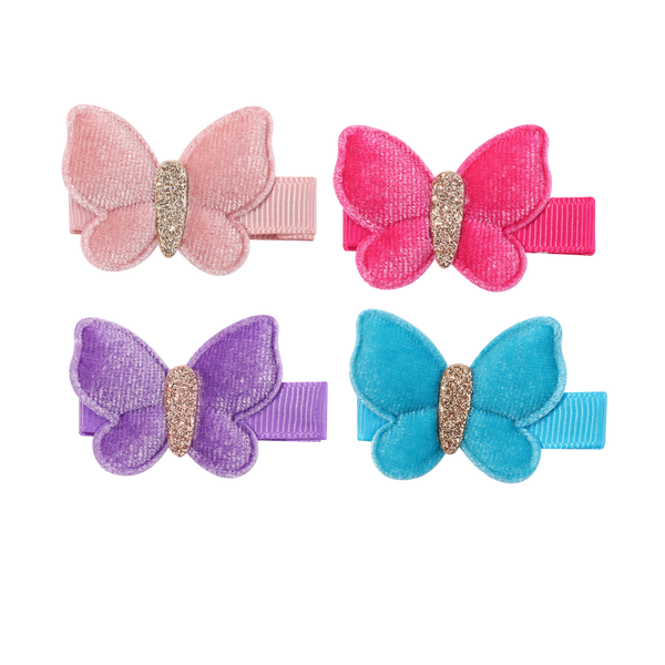Velvet Glitter Butterfly Clip