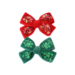 Holiday Velvet Sequin Bow