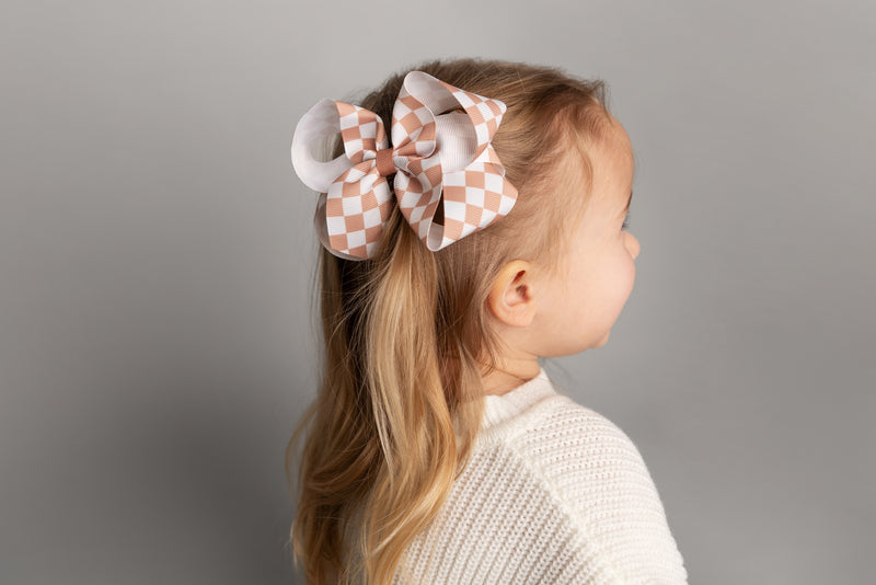 Checkered Print Bow