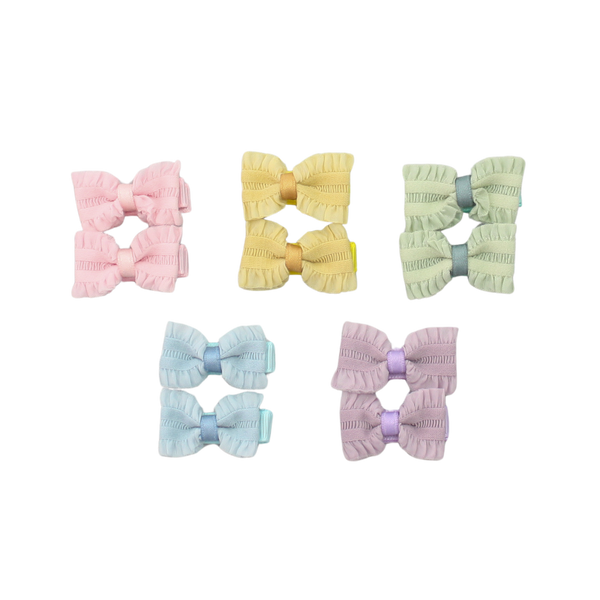 Ruffle Baby Bow Clips Set