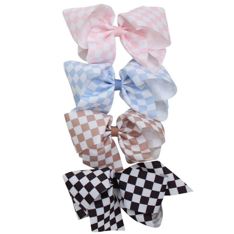 Checkered Print Bow