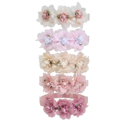 Rosette & Chiffon Flower Baby Headband