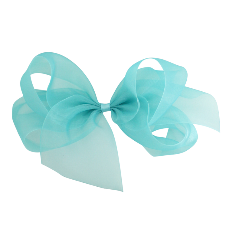 Giant Organdy Bow - Aqua