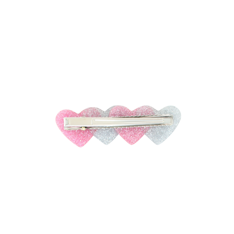 Acrylic Glitter Heart Clip