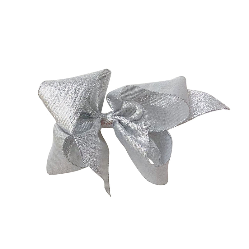Silver Bow Color Big Silver Sparkle Metallic Bow – Bows Arts