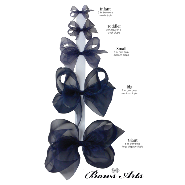Giant Organdy Bow - Sapphire Blue