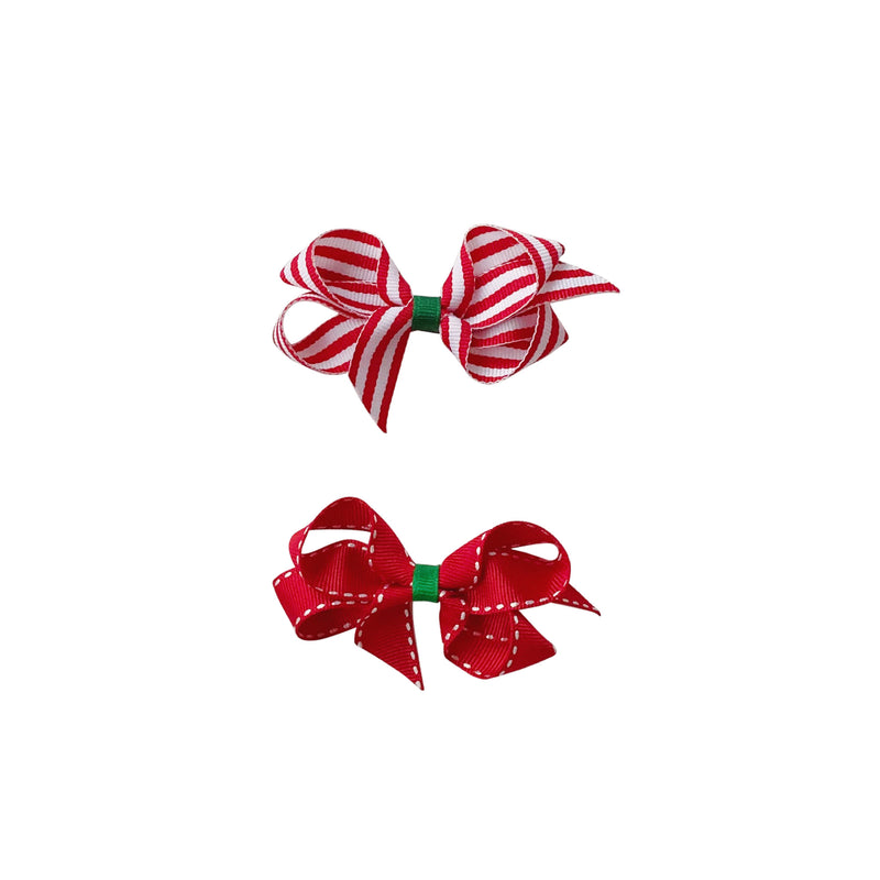 Toddler Grosgrain Holiday Print Bow