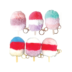 Fuzzy Popsicle Pom Keychain