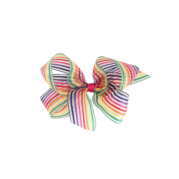 Big Sheer Rainbow Stripe Bow