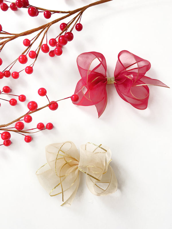 Small Gold Gilded Organdy Bow