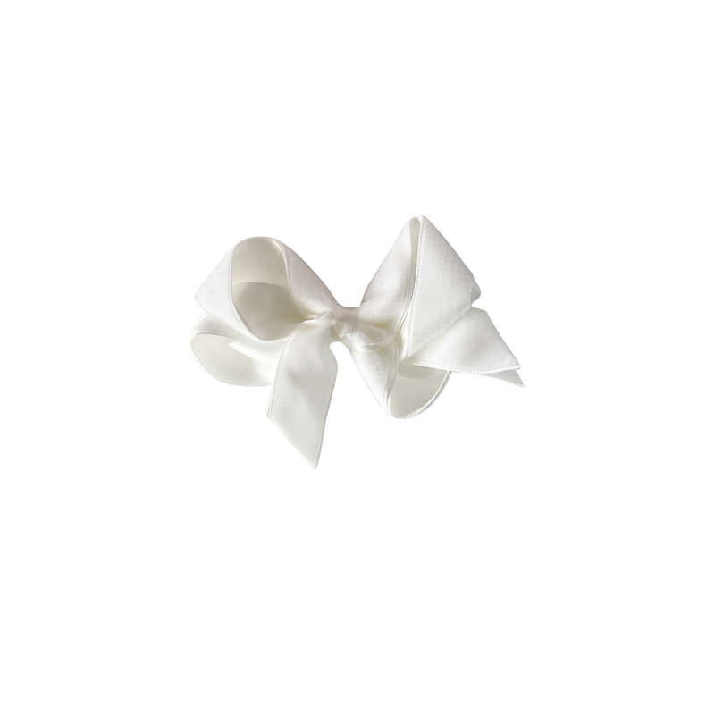 Small White Velvet Bow