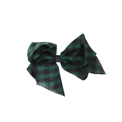 Giant Green Plaid Flannel Bow