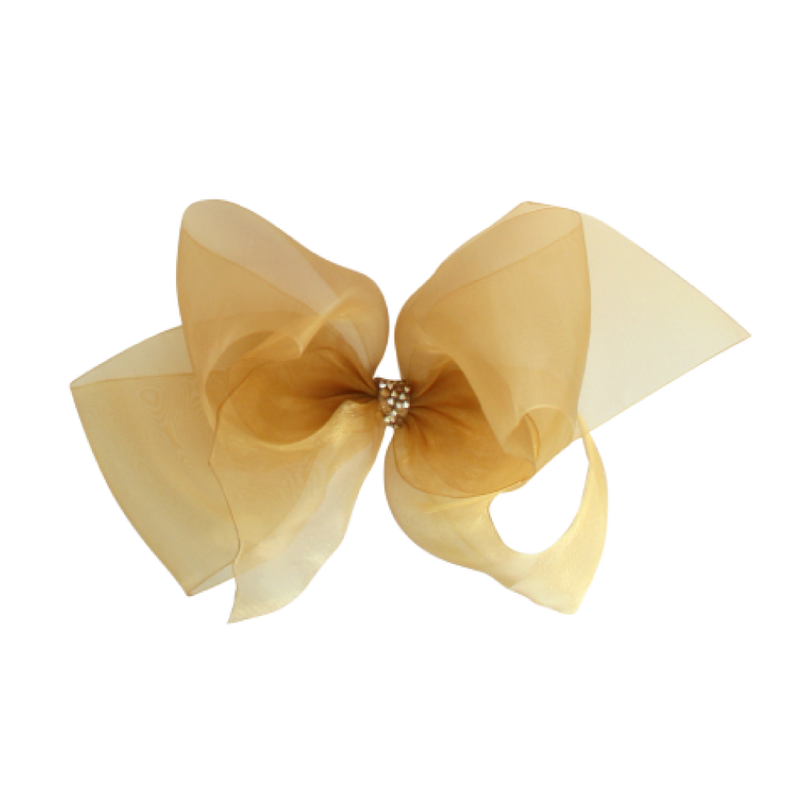 Giant  Princess Organdy Bow - Gold