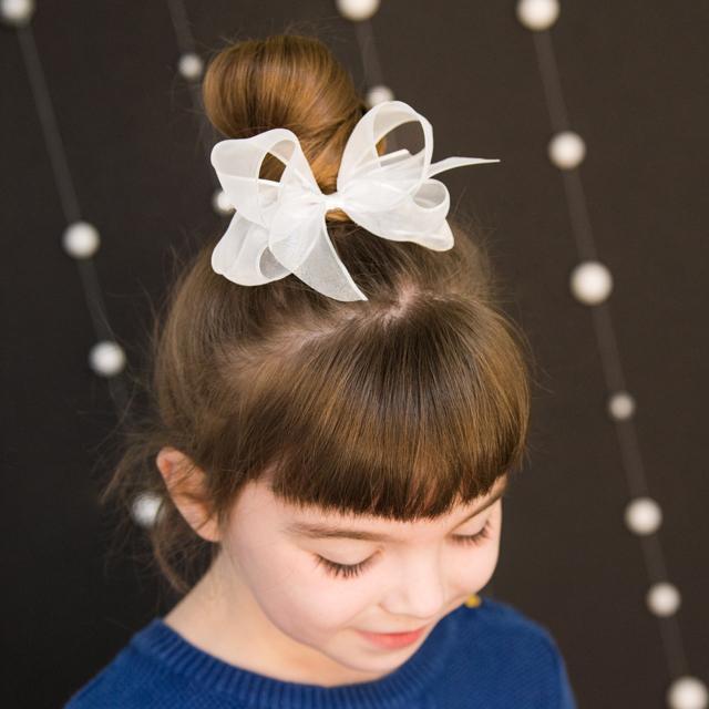 Small Organdy Bow - Aqua