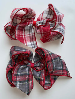 Giant Plaid Flannel Bow