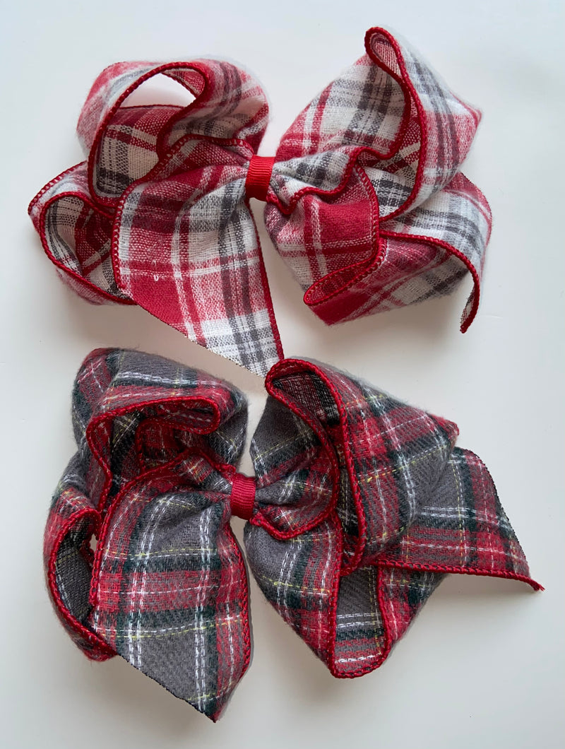 Giant Plaid Flannel Bow