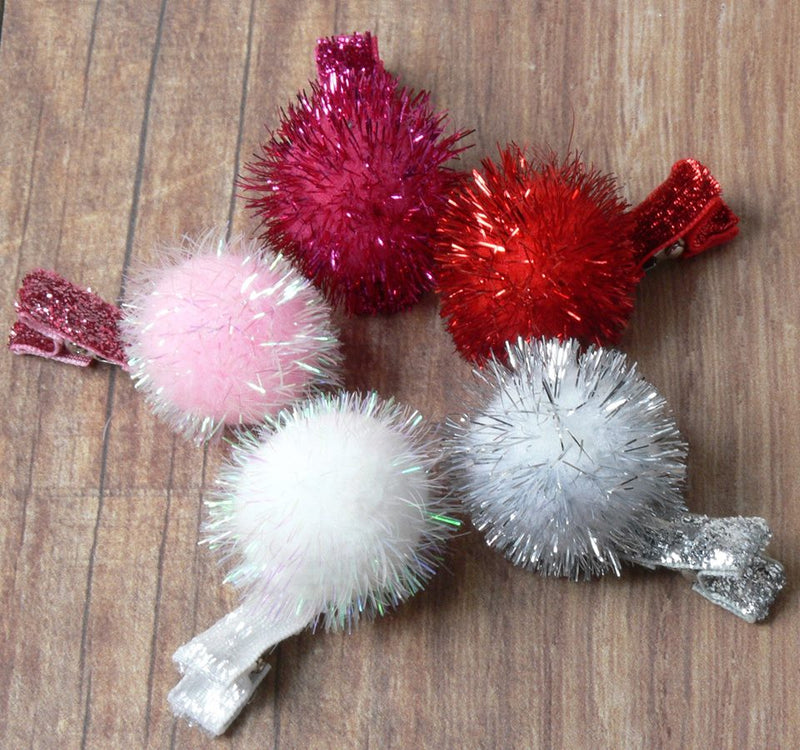 Glitter Pom Pom Clippie